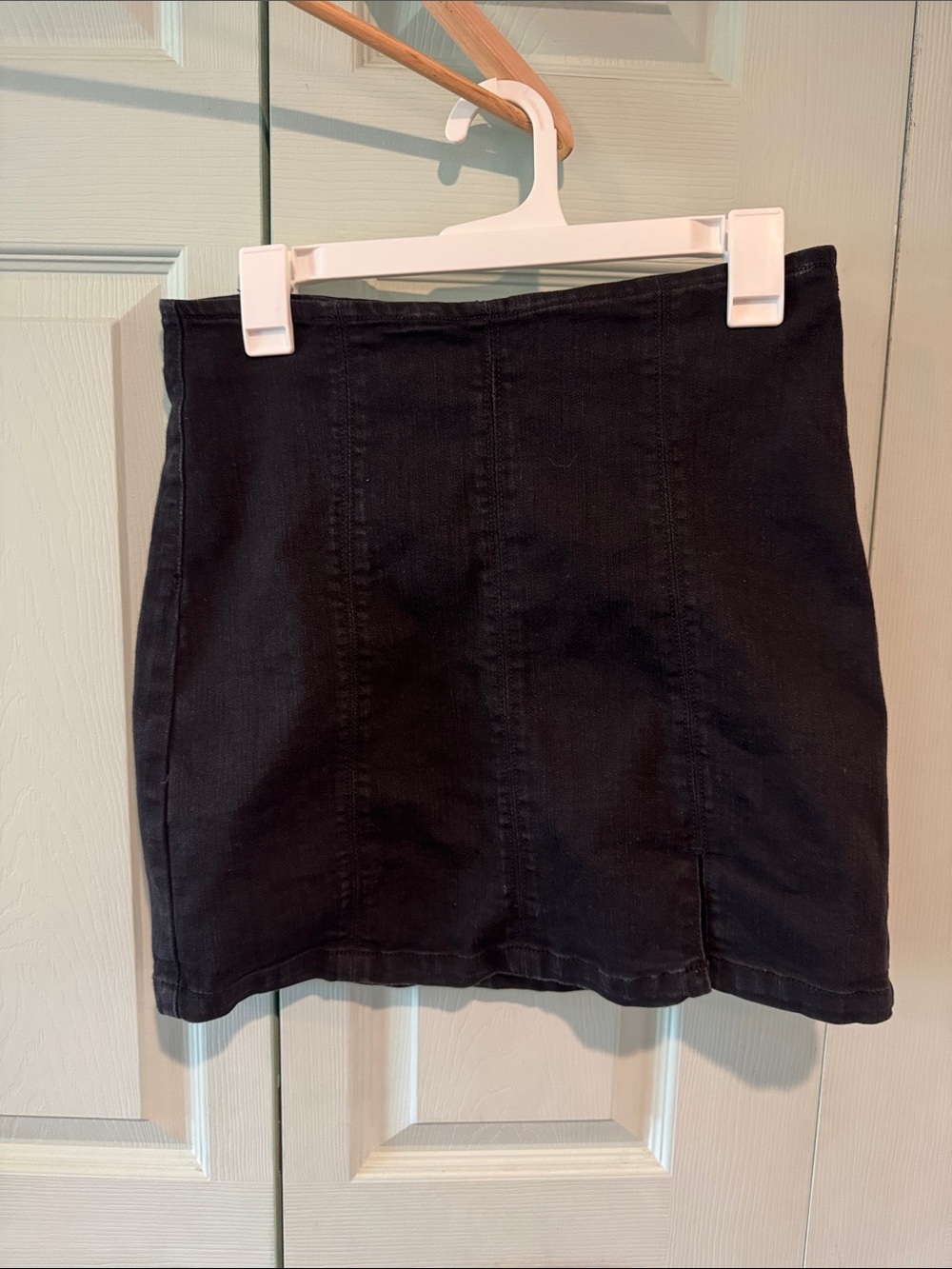 Everyday Black Denim Mini Skirt